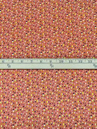 Terracotta/Goldenrod/Black/Multi 100% Rayon Abstract Dots Print Challis 54W