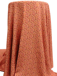 Terracotta/Goldenrod/Black/Multi 100% Rayon Abstract Dots Print Challis 54W