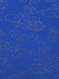 Dark Cornflower Nylon/Lycra Decorative Floral Embroidered-Look Double Knit 58W
