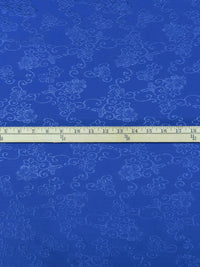 Dark Cornflower Nylon/Lycra Decorative Floral Embroidered-Look Double Knit 58W