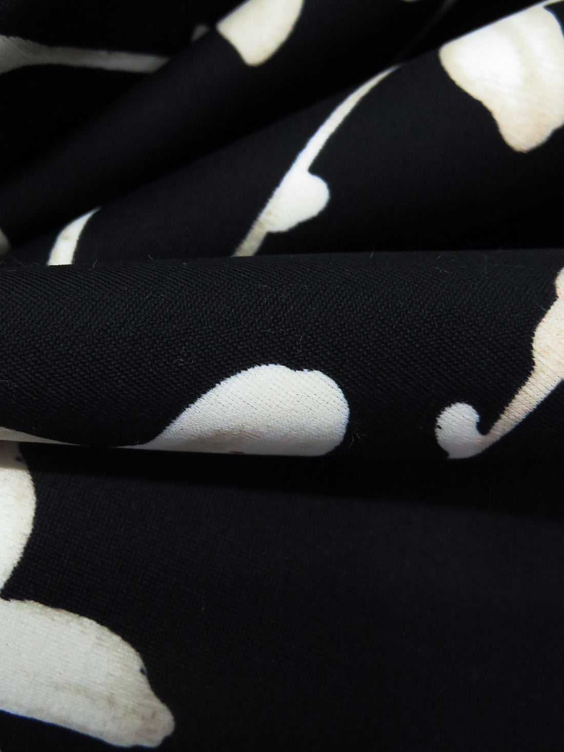 Black/Sand/Tan/Gold Nylon/Lycra Floral Branches Print Swimwear Knit 57W