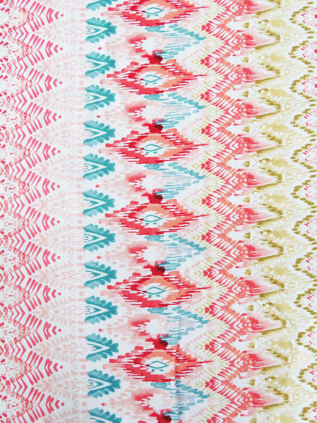 White/Brass/Light Salmon/Multi 100% Rayon Abstract Print Challis 53W