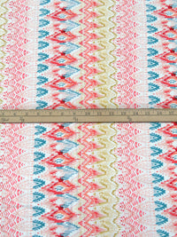 White/Brass/Light Salmon/Multi 100% Rayon Abstract Print Challis 53W