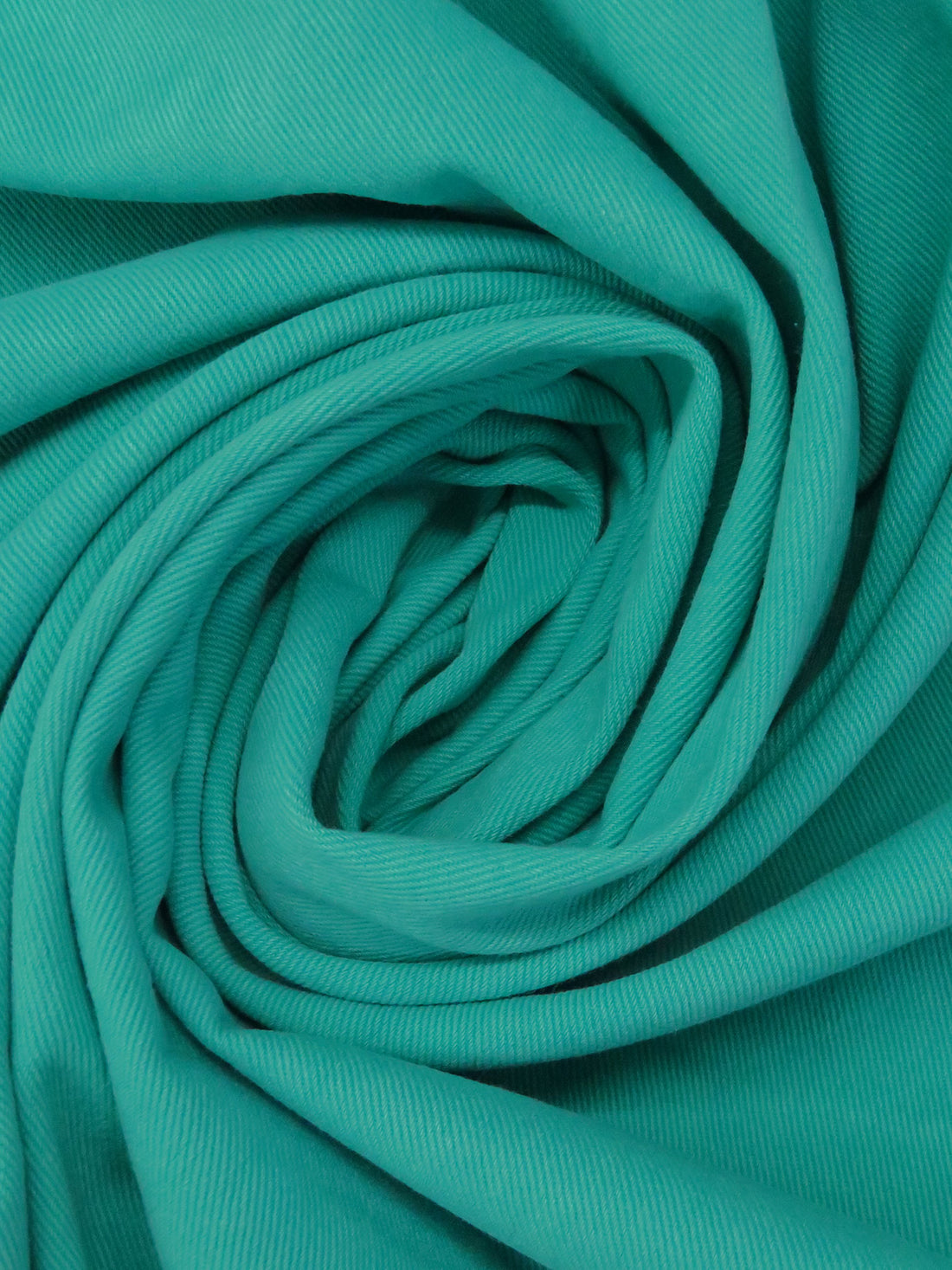 Teal 100% Cotton Washed Denim Twill 55W