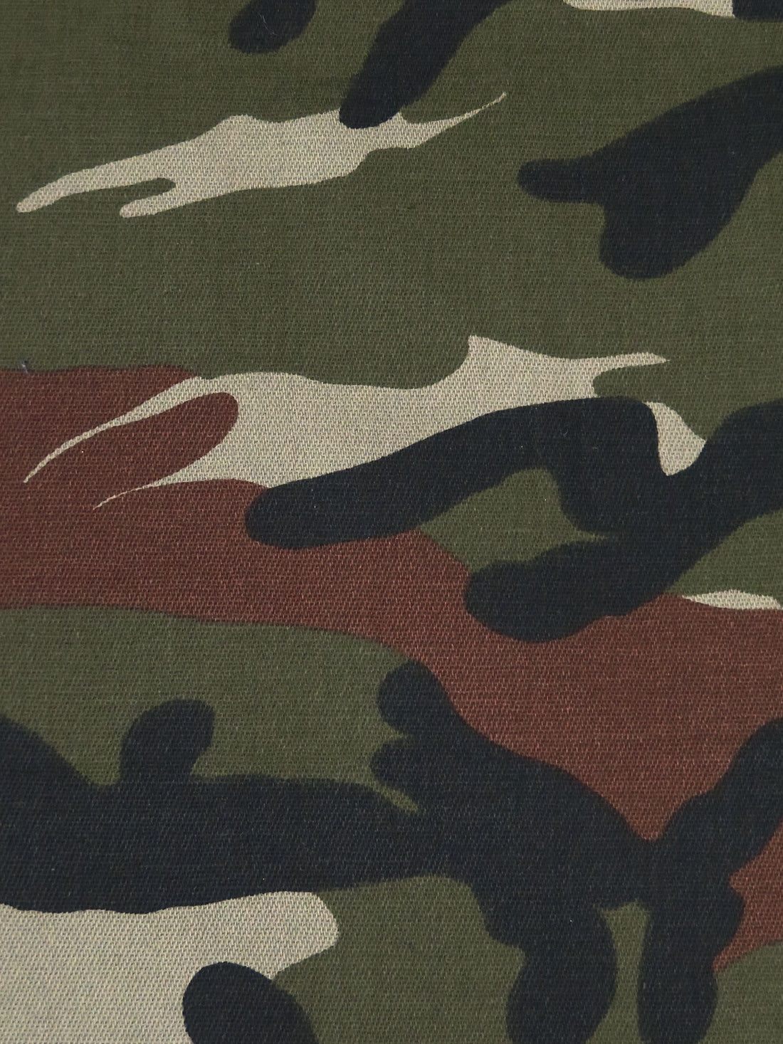 Army Green/Black/Red Bean/Multi Cotton/Lycra Camouflage Print Stretch Twill 51W