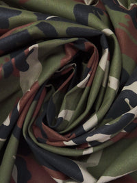Army Green/Black/Red Bean/Multi Cotton/Lycra Camouflage Print Stretch Twill 51W