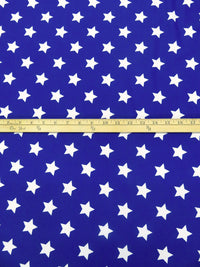 Cobalt Blue Deep/White Nylon/Lycra Stars Print Swimwear Knit 58W