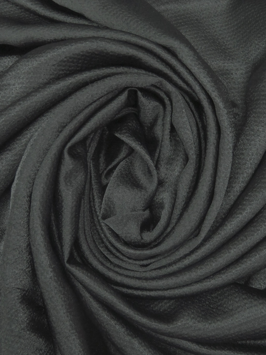 Dark Charcoal Gray 100% Polyester Hammered Charmeuse 55W