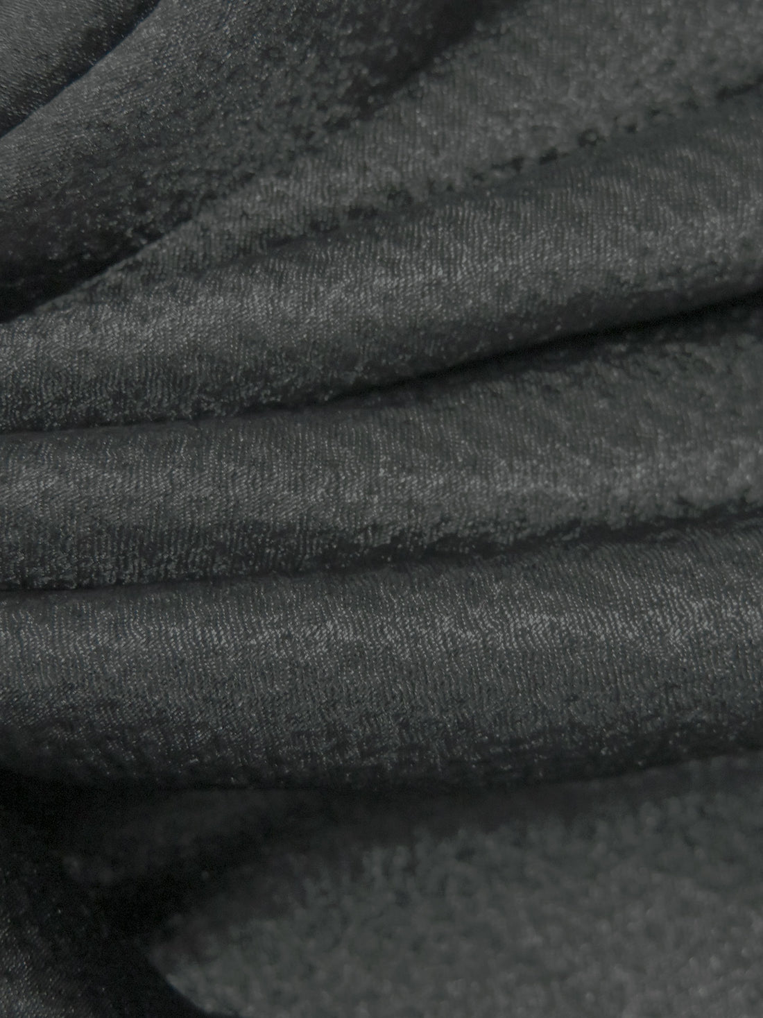 Dark Charcoal Gray 100% Polyester Hammered Charmeuse 55W