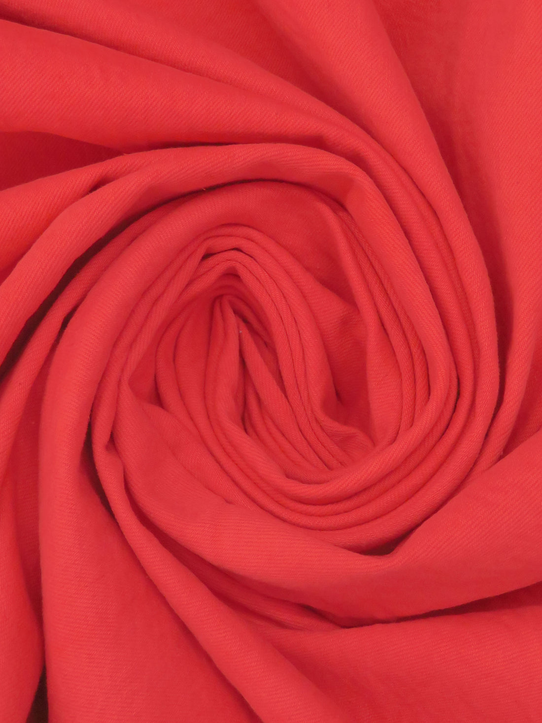 Coral Red 100% Cotton Washed Denim Twill 61W