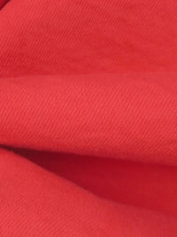 Coral Red 100% Cotton Washed Denim Twill 61W