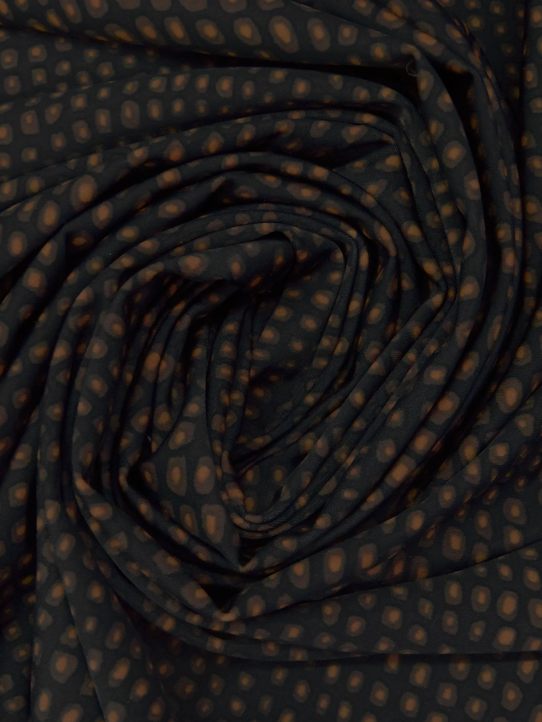 Black/Chocolate/Dark Brown Nylon/Lycra Abstract Dot Wave Print Swimwear Knit 59W