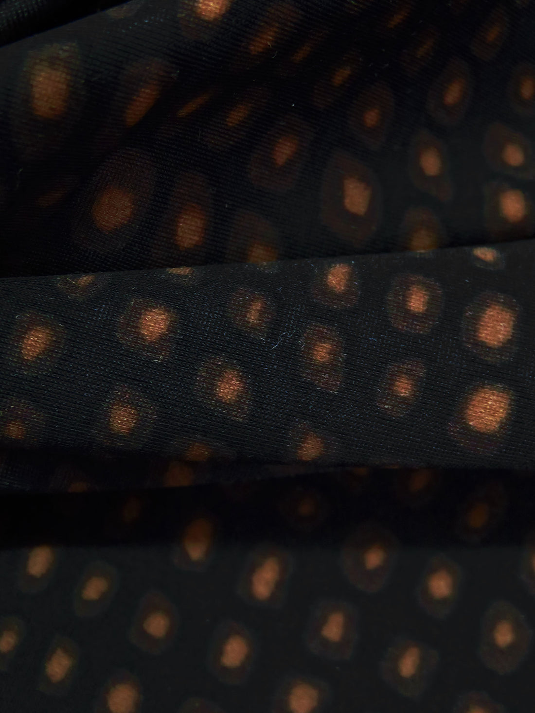 Black/Chocolate/Dark Brown Nylon/Lycra Abstract Dot Wave Print Swimwear Knit 59W