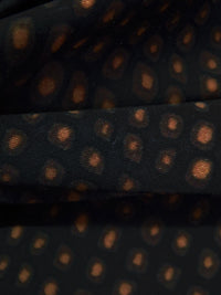 Black/Chocolate/Dark Brown Nylon/Lycra Abstract Dot Wave Print Swimwear Knit 59W