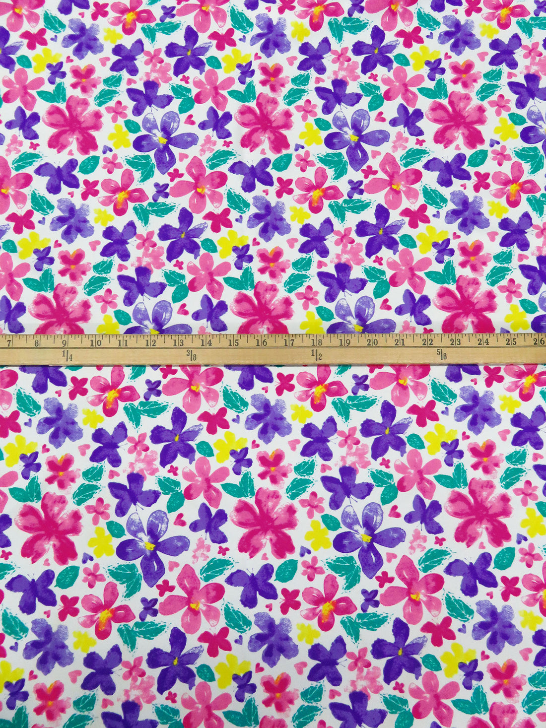 White/French Pink/Dark Purple/Multi Nylon/Lycra Artistic Floral Print Swimwear Knit 58W