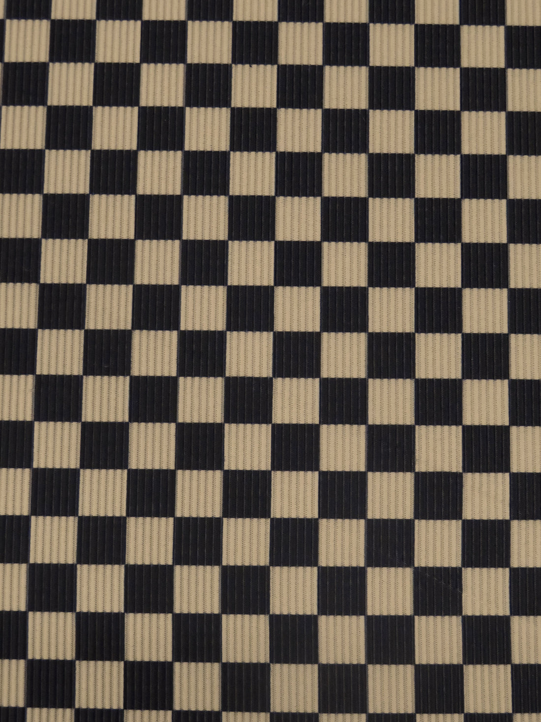 Tan/Black Polyester/Lycra Check Print Swimwear Rib Knit 61W