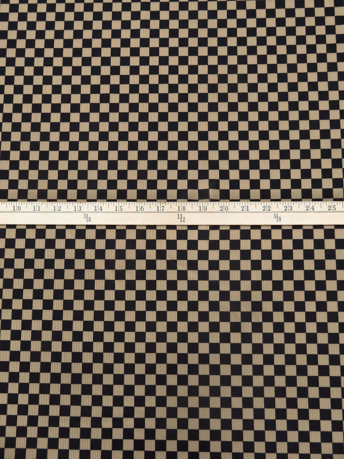 Tan/Black Polyester/Lycra Check Print Swimwear Rib Knit 61W