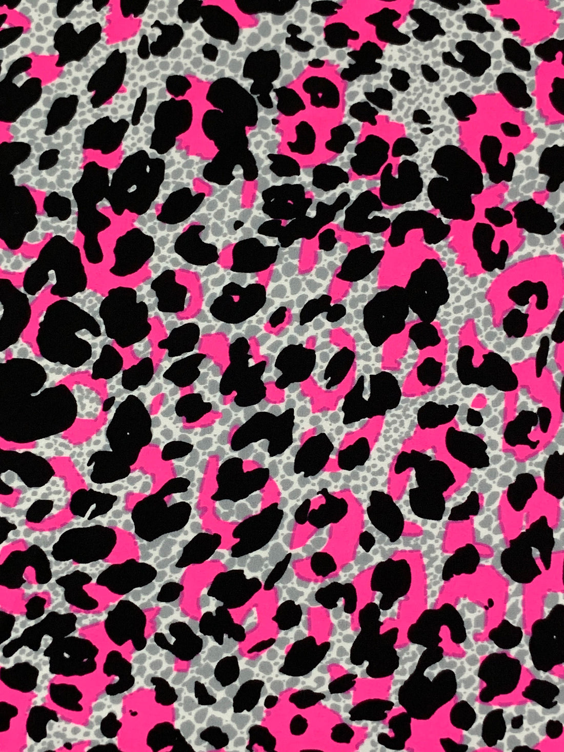 French Rose Pink/Black/Multi Nylon/Lycra Abstract Animal Print Swimwear Knit 58W