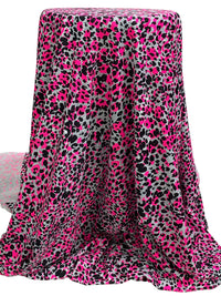 French Rose Pink/Black/Multi Nylon/Lycra Abstract Animal Print Swimwear Knit 58W