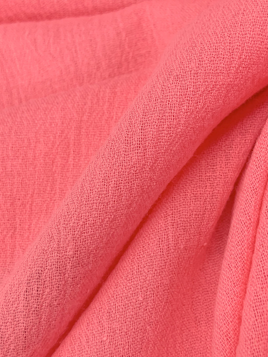 Light Coral Pink 100% Cotton Crinkle Gauze 49W