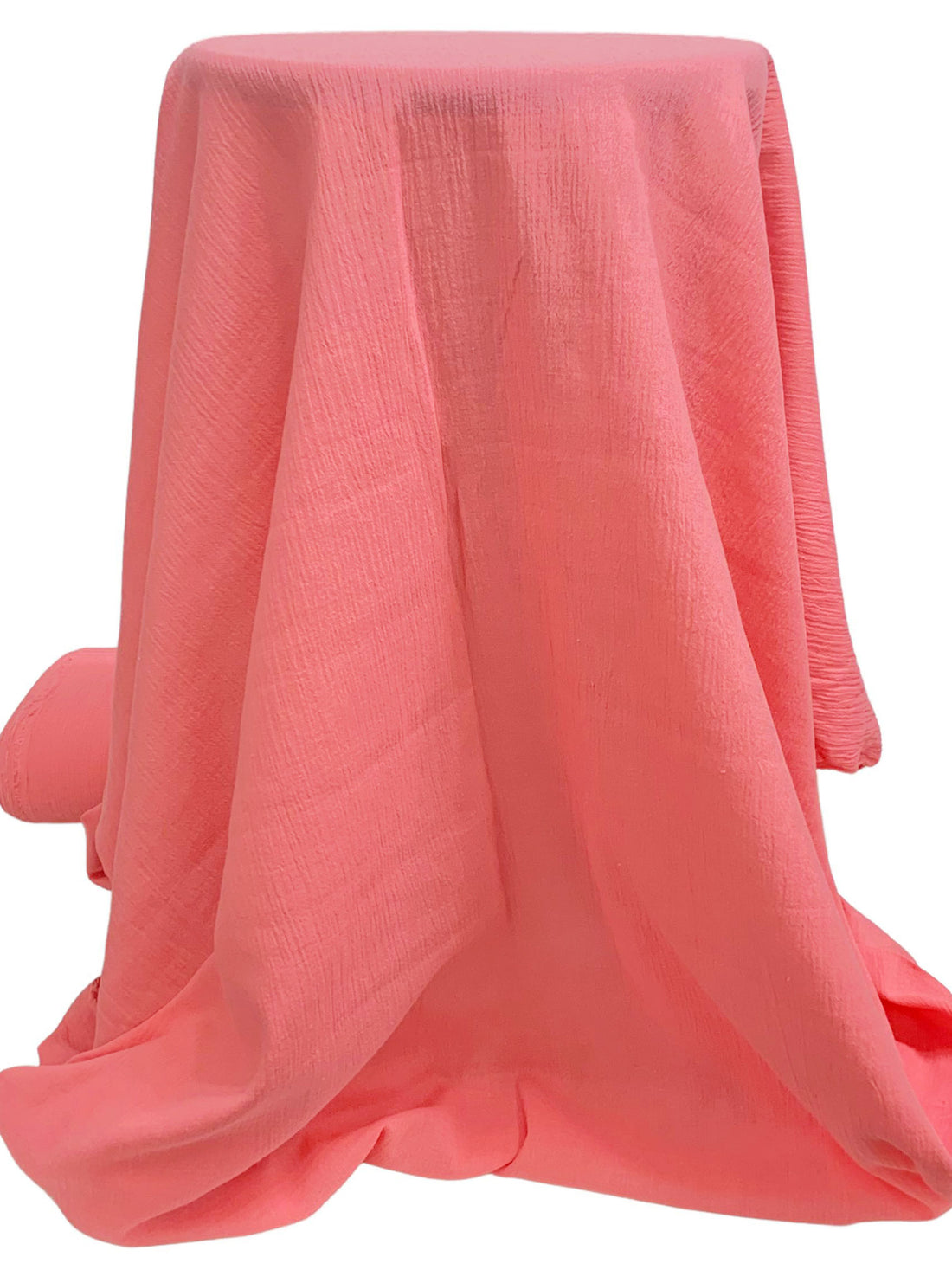 Light Coral Pink 100% Cotton Crinkle Gauze 49W
