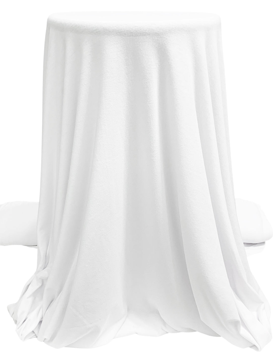 White 100% Polyester Jersey Knit 65W