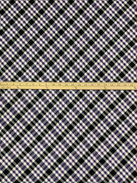 Black/White/Dark Indigo 100% Cotton Diagonal Plaid Interlock Knit 58W