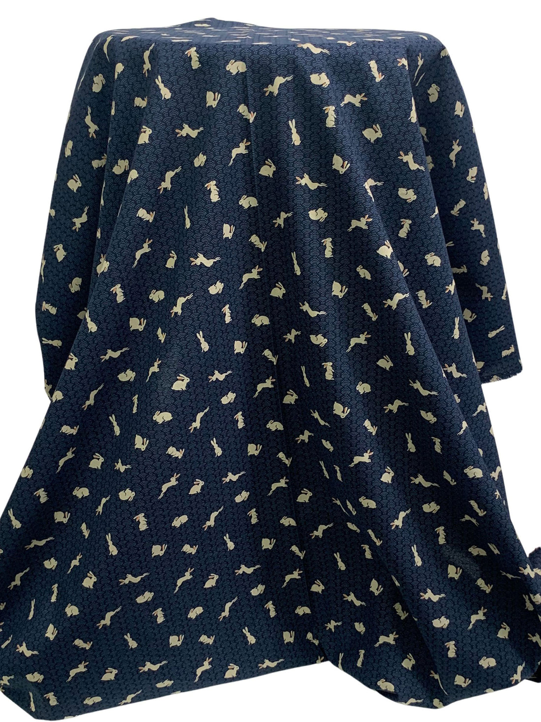 Indigo/Off-White 100% Cotton Bunny Print Kasuri Shirt Weight Woven - Sevenberry By Robert Kaufman - 44W