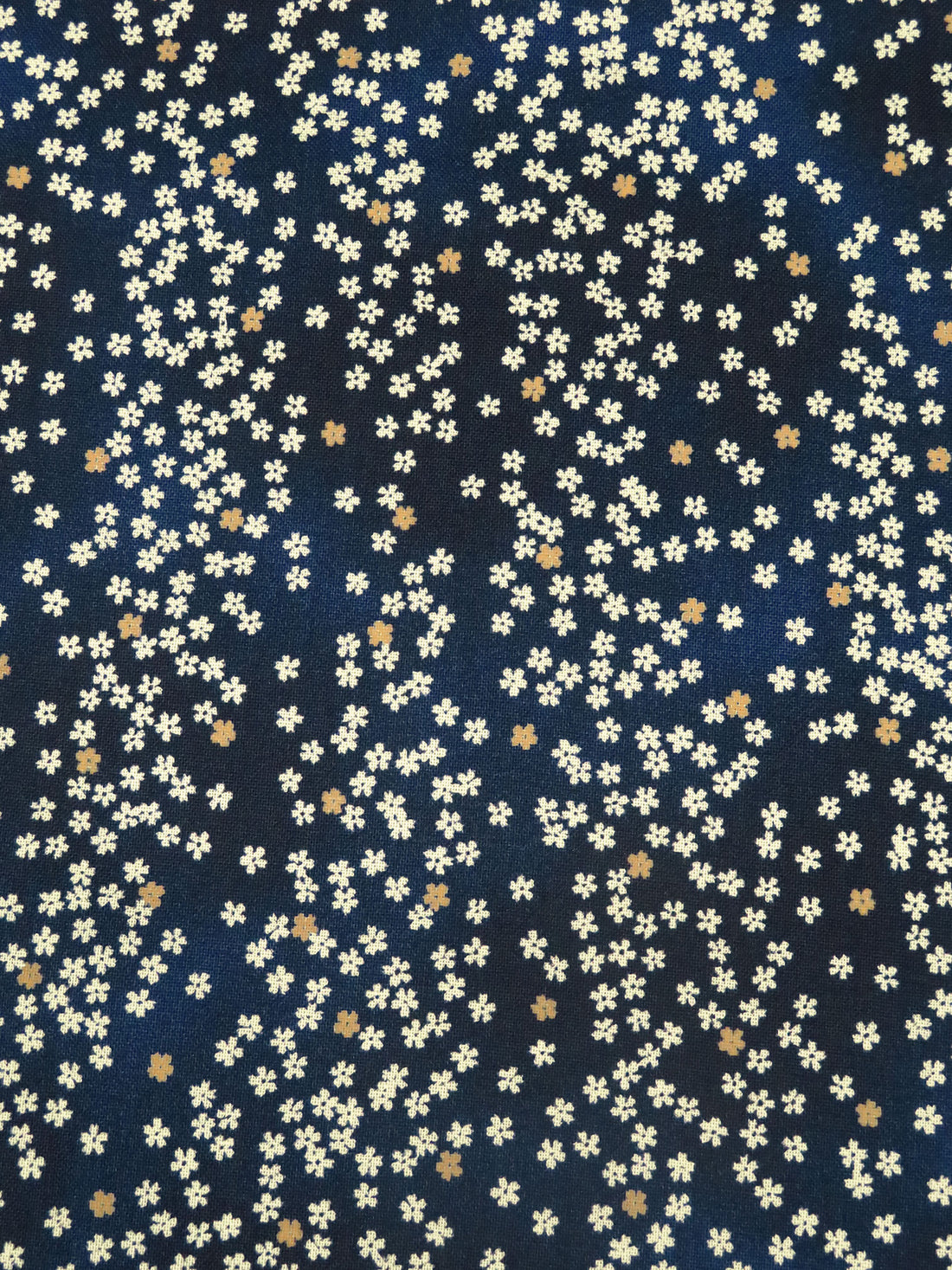 Midnight Blue/Dark Dijon/Muted Khaki 100% Cotton Tiny Floral Print Quilt Weight Woven - Sevenberry By Robert Kaufman - 43W