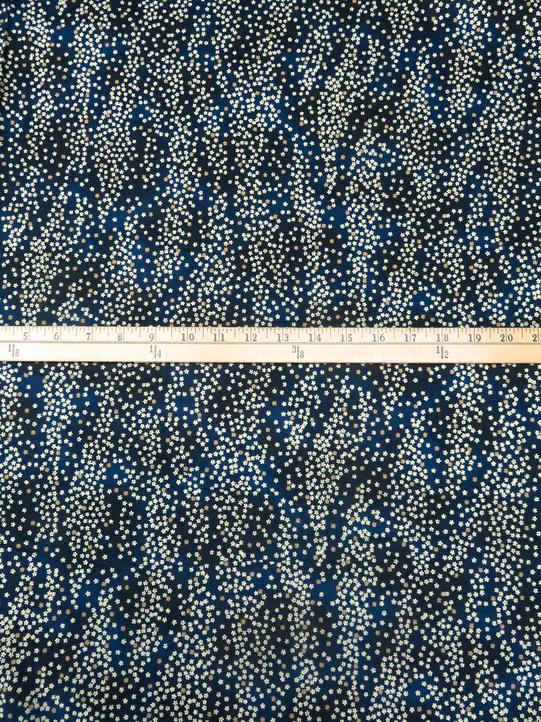 Midnight Blue/Dark Dijon/Muted Khaki 100% Cotton Tiny Floral Print Quilt Weight Woven - Sevenberry By Robert Kaufman - 43W