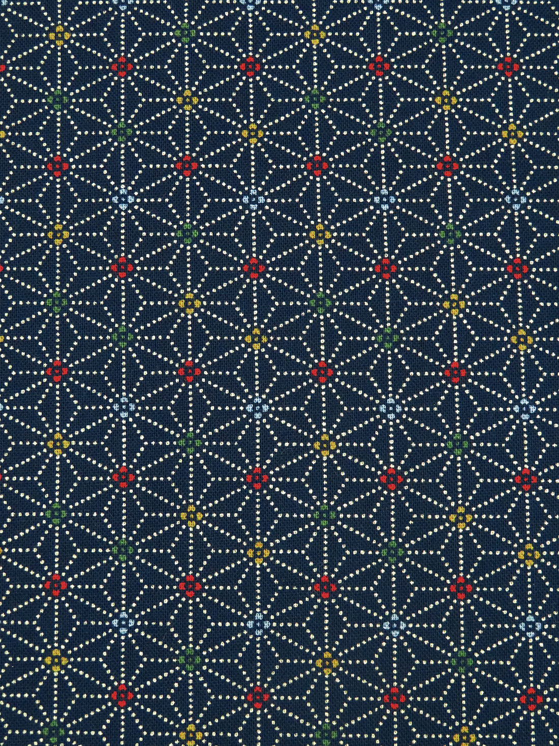 Midnight Navy/Off-White/Firebrick/Multi 100% Cotton Geometric Print Quilt Weight Woven - Sevenberry By Robert Kaufman - 44W
