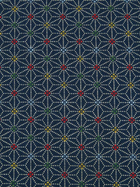 Midnight Navy/Off-White/Firebrick/Multi 100% Cotton Geometric Print Quilt Weight Woven - Sevenberry By Robert Kaufman - 44W