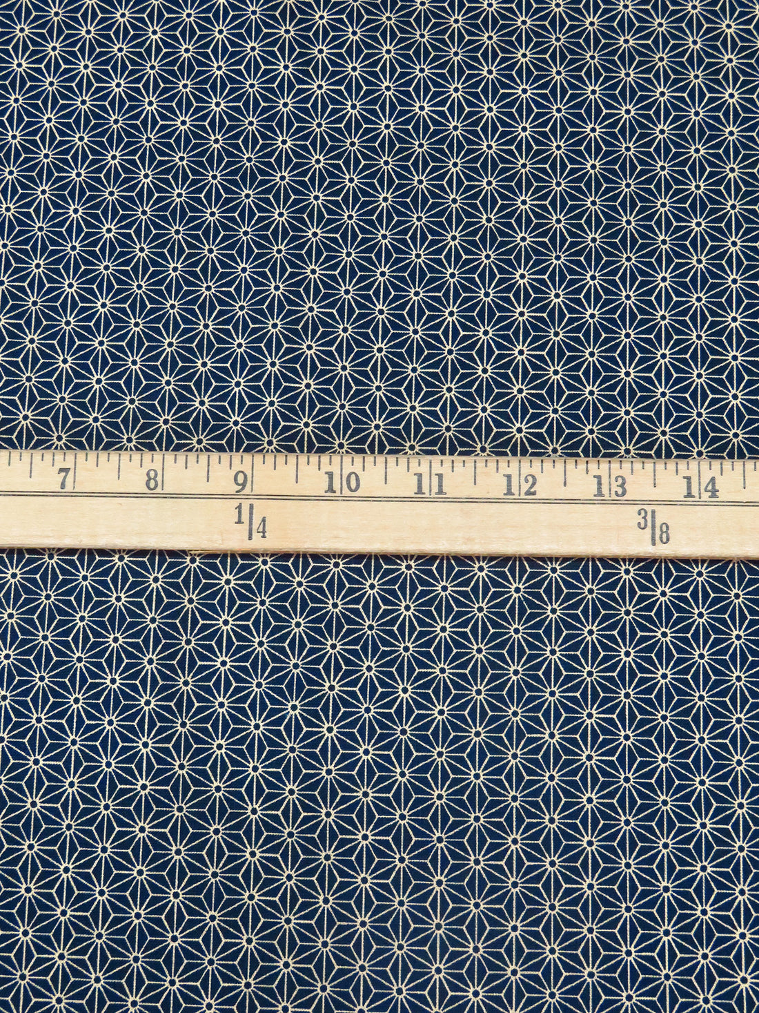 Midnight Blue/Beige 100% Cotton Geometric Print Quilt Weight Woven - Sevenberry By Robert Kaufman - 44W