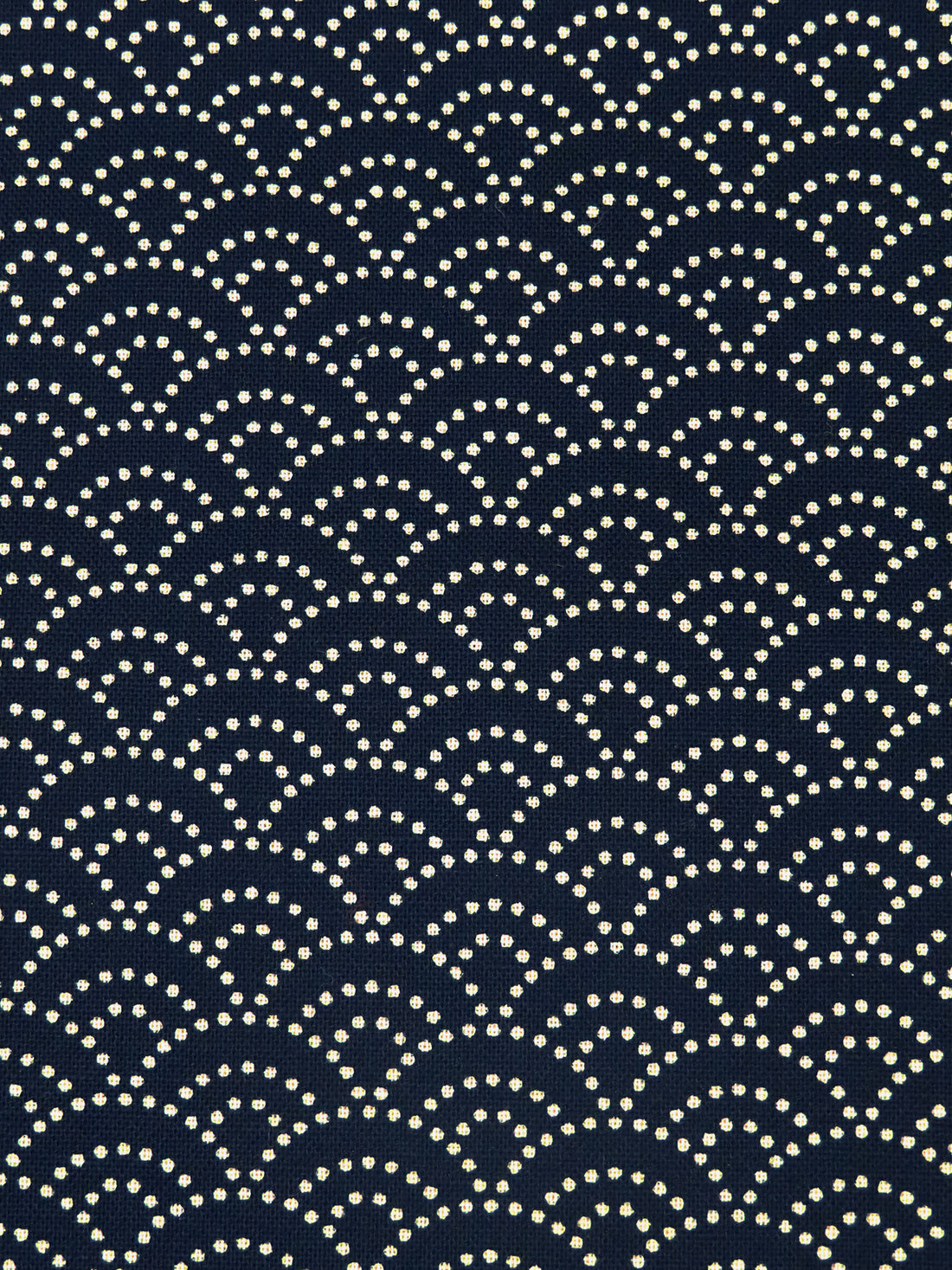 Midnight Navy/Beige 100% Cotton Dot Arches Print Kasuri Shirt Weight Woven - Sevenberry By Robert Kaufman - 44W