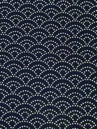 Midnight Navy/Beige 100% Cotton Dot Arches Print Kasuri Shirt Weight Woven - Sevenberry By Robert Kaufman - 44W