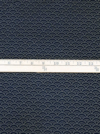 Midnight Navy/Beige 100% Cotton Dot Arches Print Kasuri Shirt Weight Woven - Sevenberry By Robert Kaufman - 44W