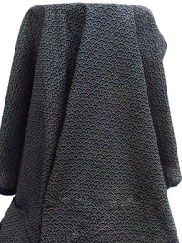 Midnight Navy/Beige 100% Cotton Dot Arches Print Kasuri Shirt Weight Woven - Sevenberry By Robert Kaufman - 44W