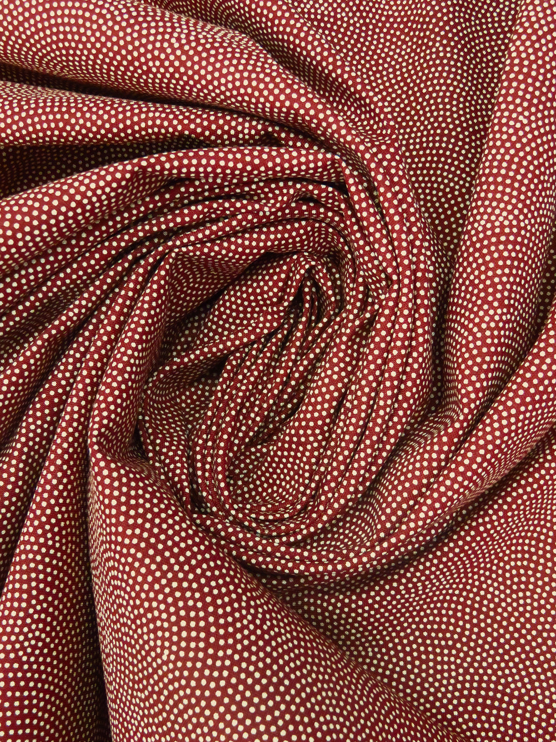 Dark Muted Red/Beige 100% Cotton Dot Print Kasuri Shirt Weight Woven - Sevenberry By Robert Kaufman - 43W