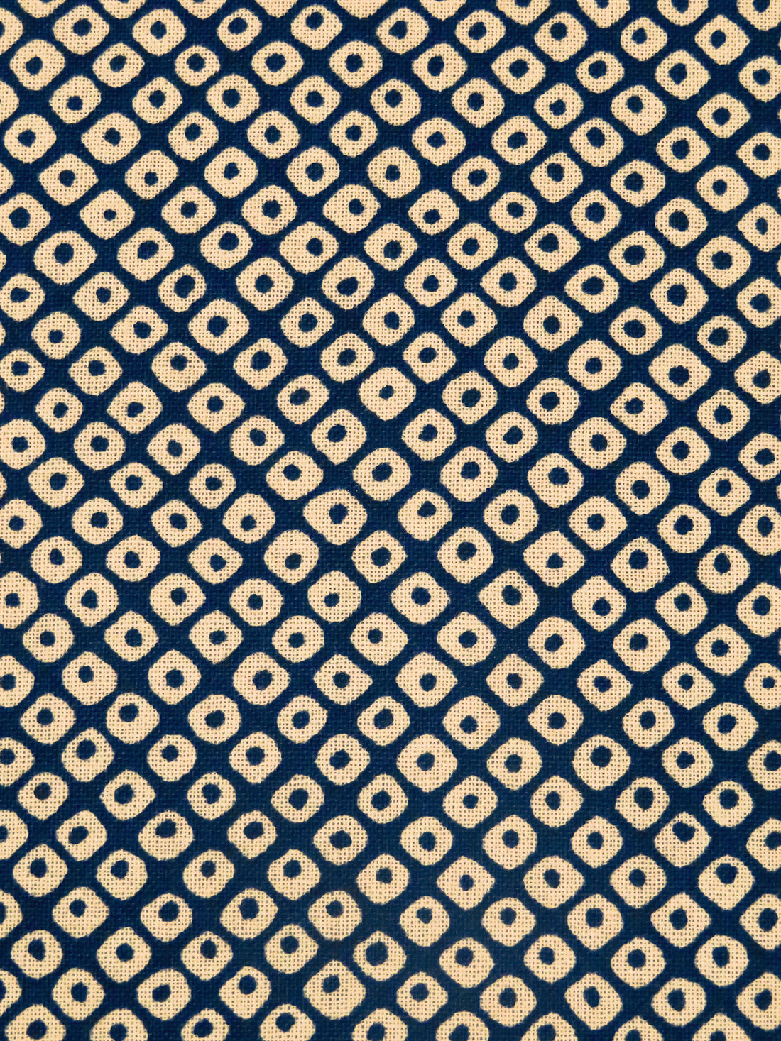 Midnight Blue/Light Burlywood 100% Cotton Abstract Geometric Print Kasuri Shirt Weight Woven - Sevenberry By Robert Kaufman - 44W