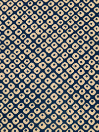 Midnight Blue/Light Burlywood 100% Cotton Abstract Geometric Print Kasuri Shirt Weight Woven - Sevenberry By Robert Kaufman - 44W