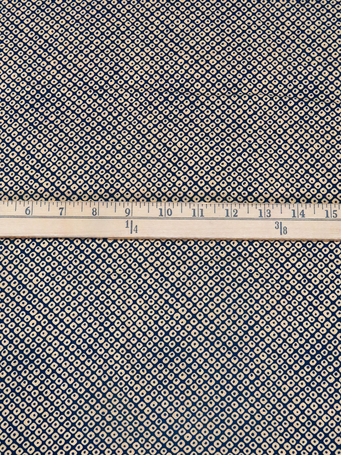 Midnight Blue/Light Burlywood 100% Cotton Abstract Geometric Print Kasuri Shirt Weight Woven - Sevenberry By Robert Kaufman - 44W