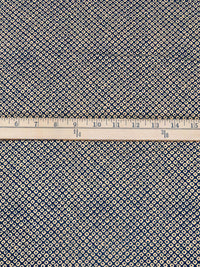 Midnight Blue/Light Burlywood 100% Cotton Abstract Geometric Print Kasuri Shirt Weight Woven - Sevenberry By Robert Kaufman - 44W