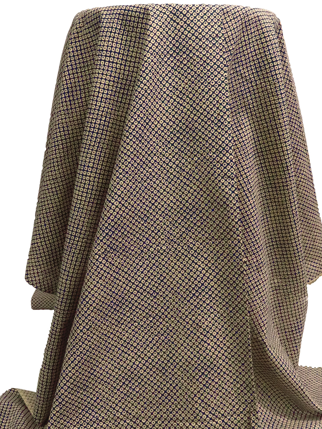 Midnight Blue/Light Burlywood 100% Cotton Abstract Geometric Print Kasuri Shirt Weight Woven - Sevenberry By Robert Kaufman - 44W