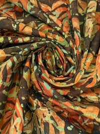 Dark Chestnut/Cinnamon/Misty Emerald 100% Cotton Floral Artisan Batiks Jungle Dreams - Robert Kaufman - 44W