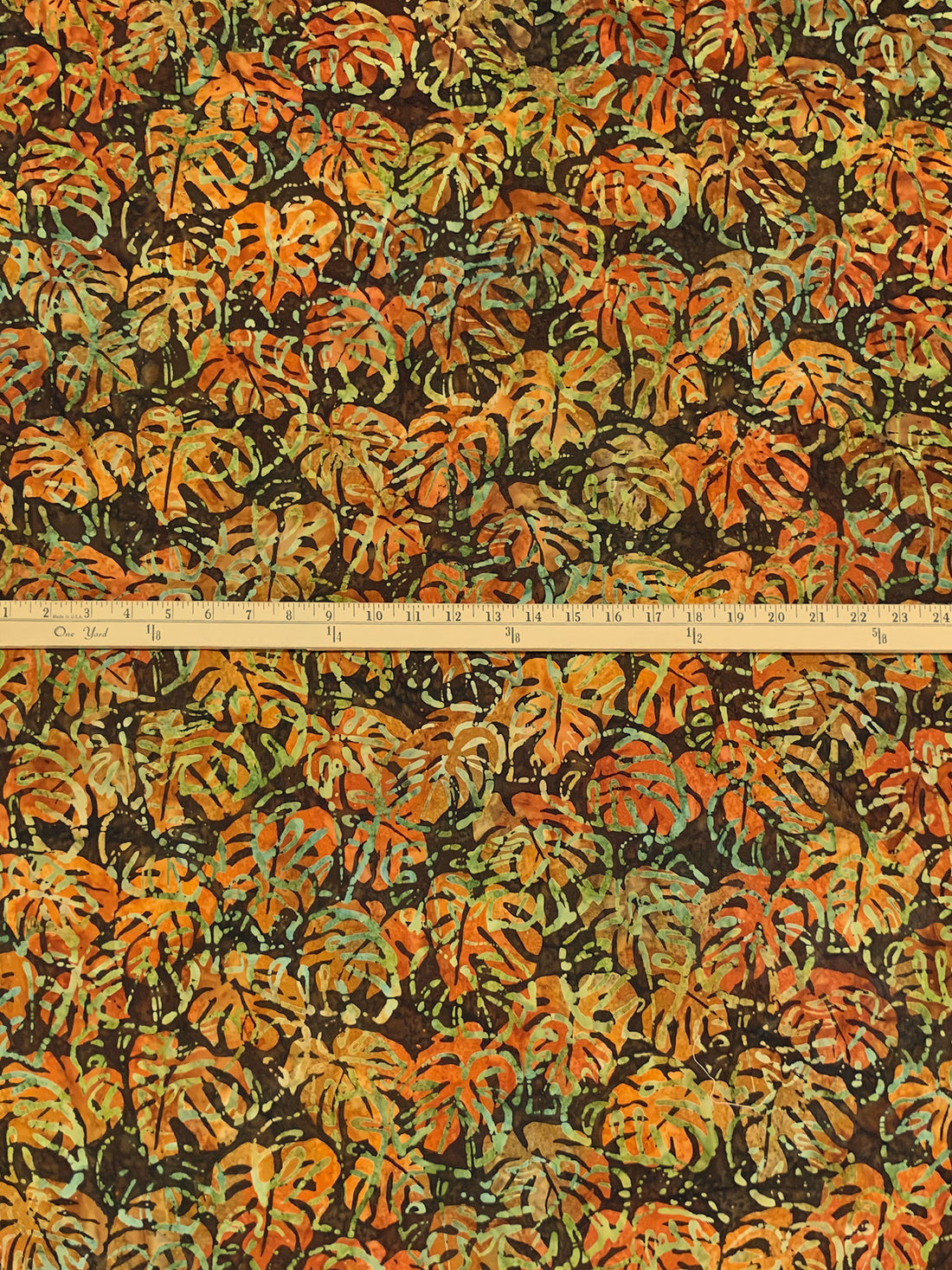 Dark Chestnut/Cinnamon/Misty Emerald 100% Cotton Floral Artisan Batiks Jungle Dreams - Robert Kaufman - 44W