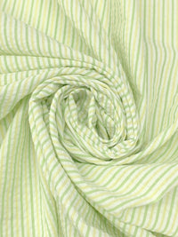 Sprout Green/Soft Yellow/White Cotton/Polyester Vertical Stripe Weave Seersucker Shirt Weight Woven - Robert Kaufman - 57W