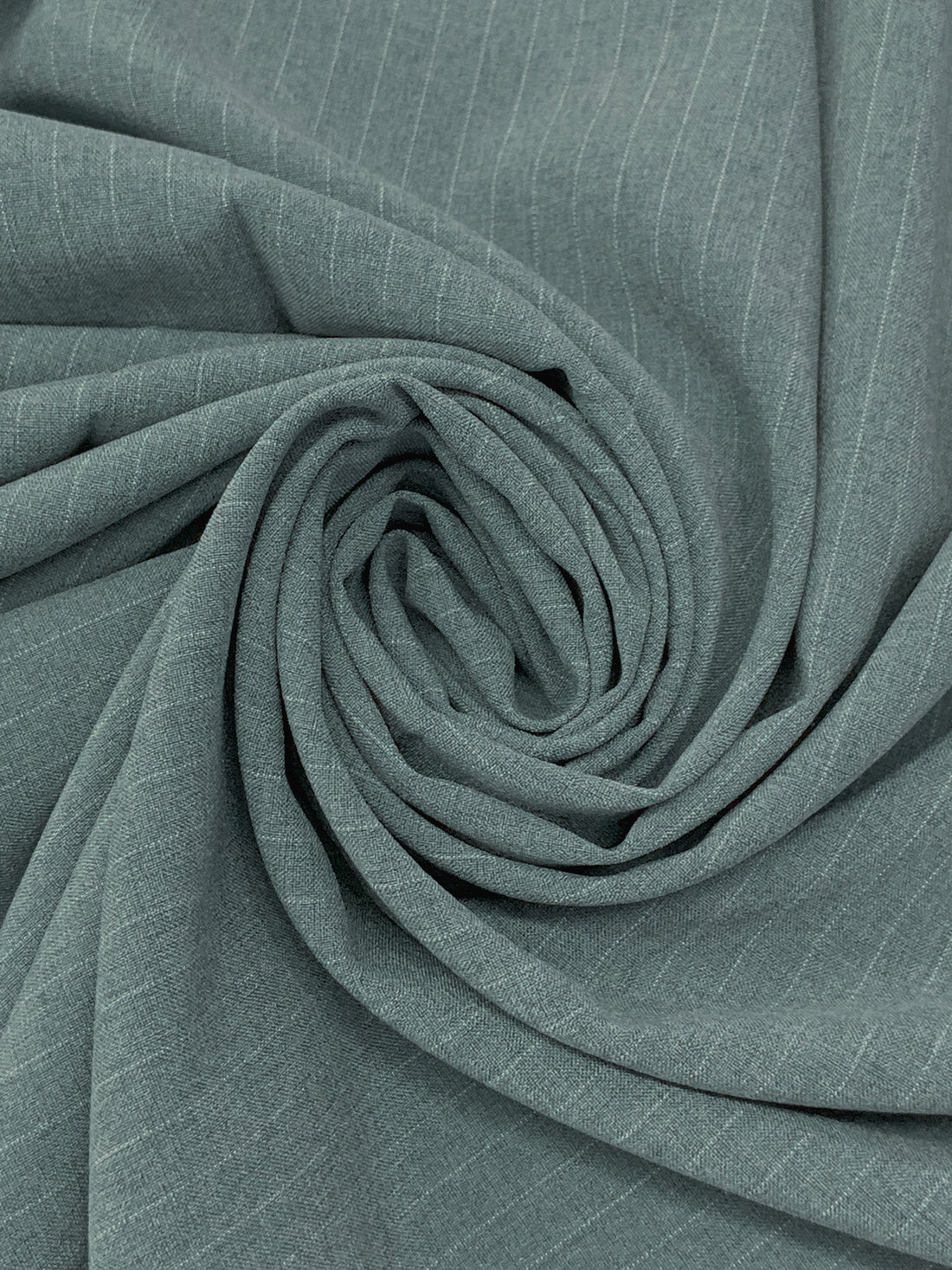 Cool Gray/White Polyester/Rayon Lexington Vertical Pinstripe Weave Suiting - Robert Kaufman - 57W