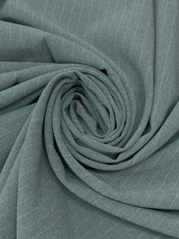 Cool Gray/White Polyester/Rayon Lexington Vertical Pinstripe Weave Suiting - Robert Kaufman - 57W