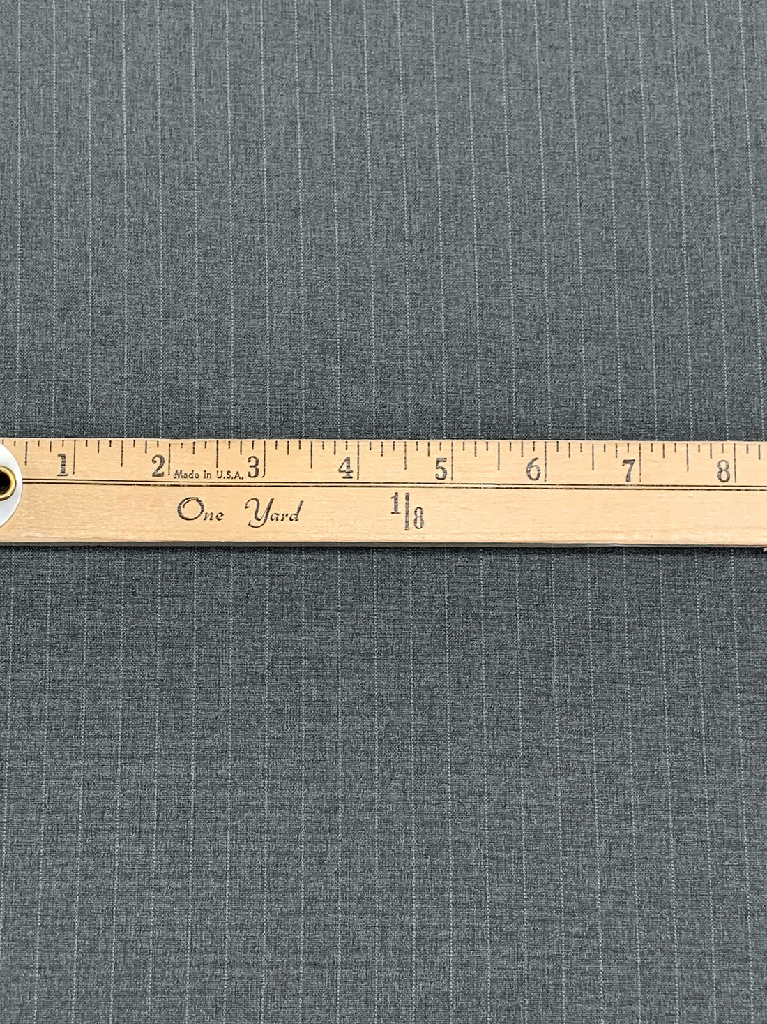 Cool Gray/White Polyester/Rayon Lexington Vertical Pinstripe Weave Suiting - Robert Kaufman - 57W