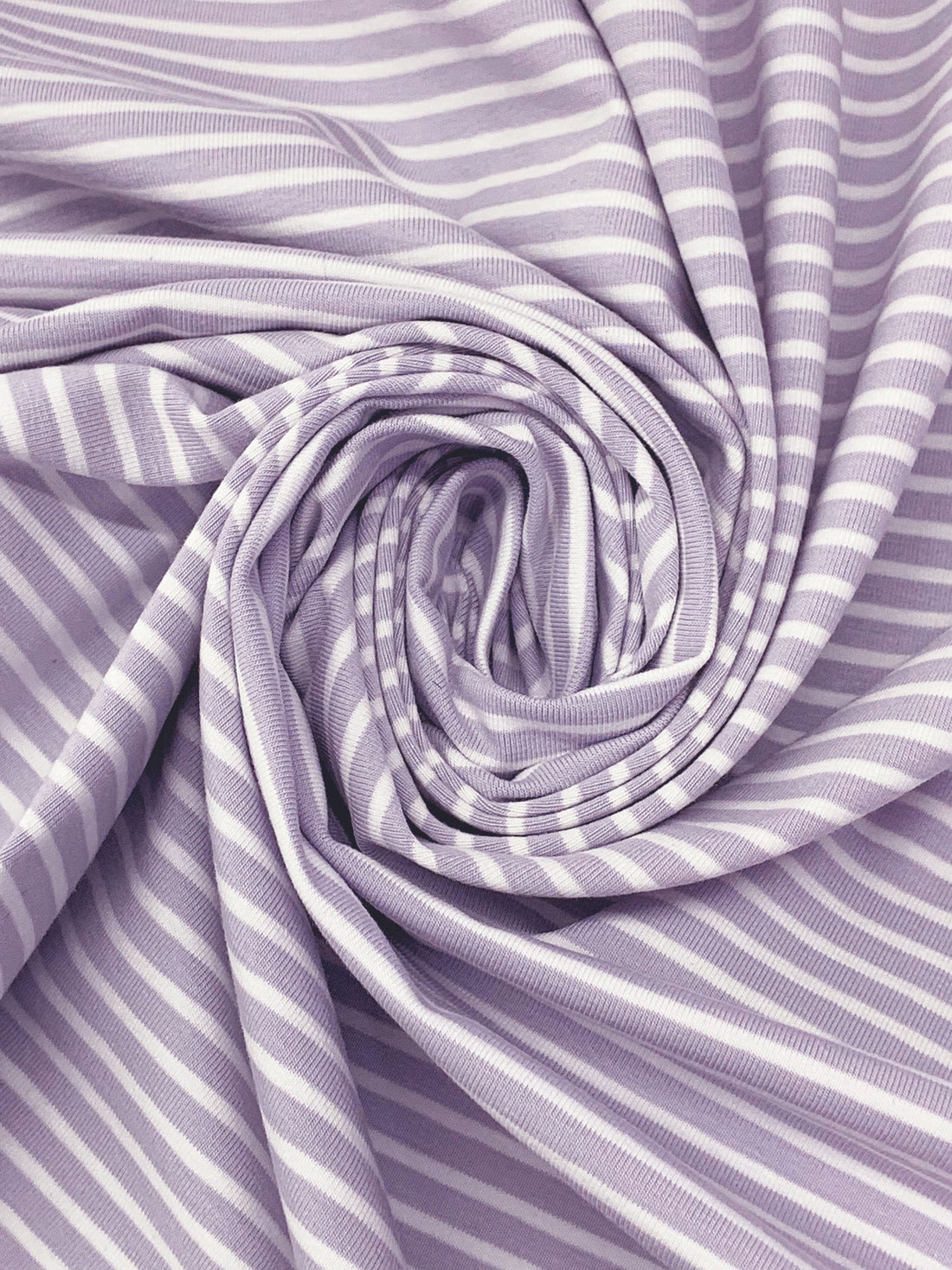 Grape Ice/White Cotton/Lycra Horizontal Yarn-Dyed Stripe Jersey Knit - Robert Kaufman - 59W